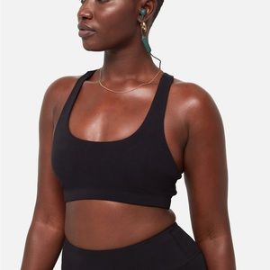 Organic Stretch Sports Bra - JET BLACK / M